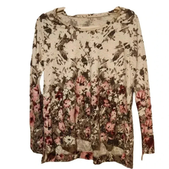 NWOT Pure Jill longsleeve floral print lightweight top Size Medium - Picture 1 of 5
